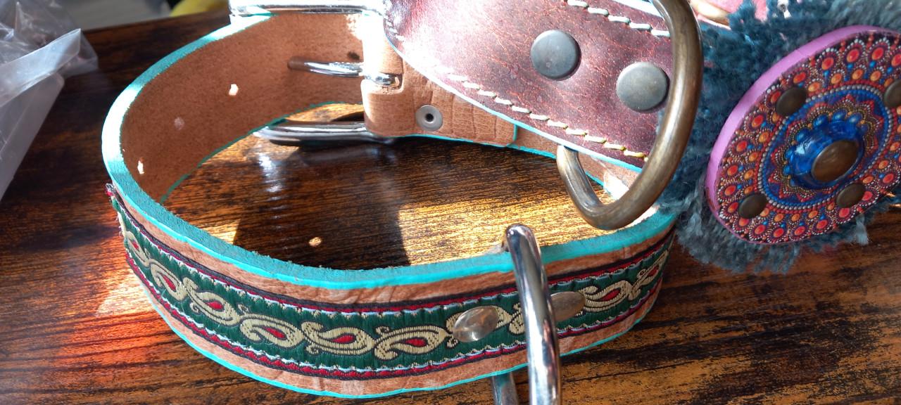 IBIZA LEREN BOHO HONDEN HALSBAND