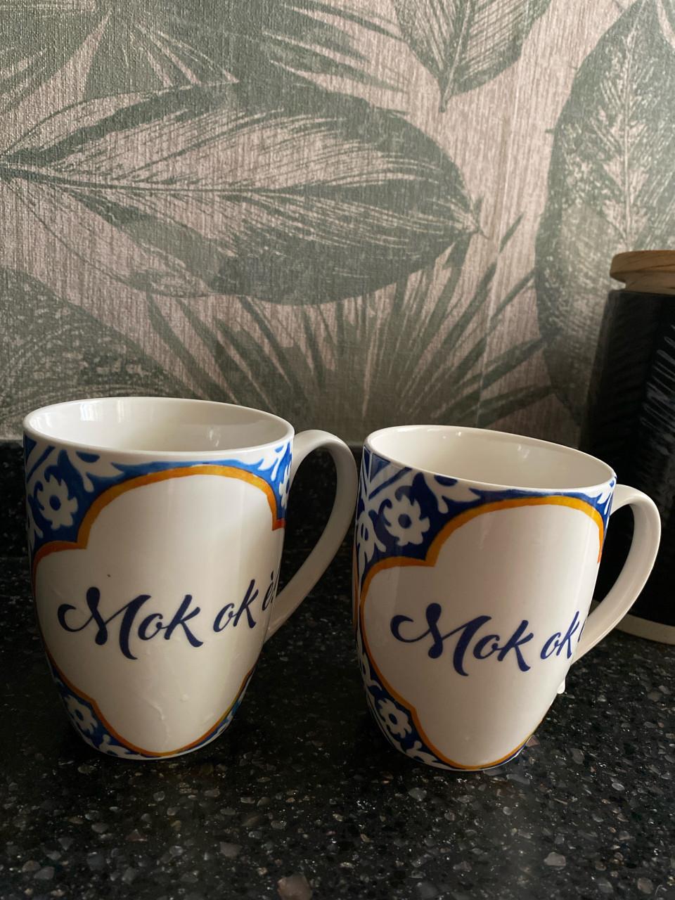 Twee mokken met Zeeuwse tekst