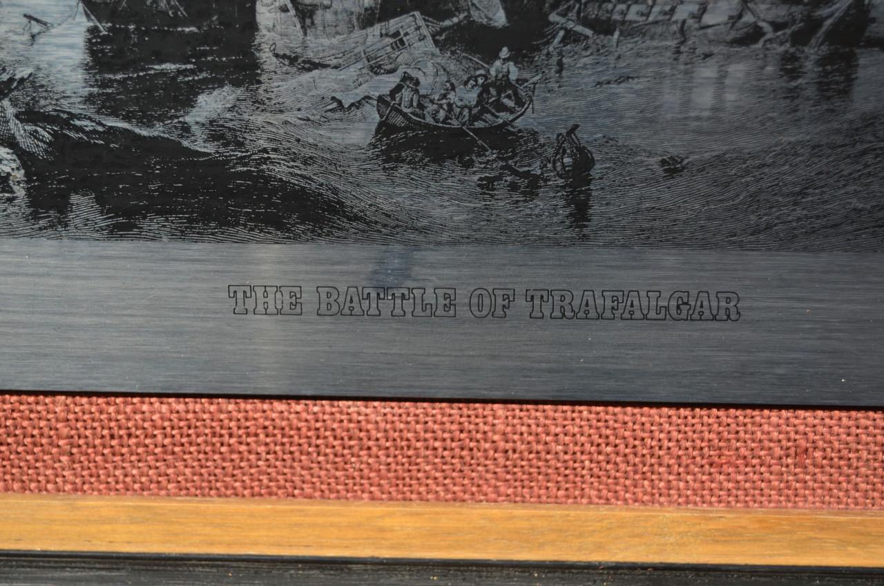 In staal geëtste afbeelding Battle of Trafalgar