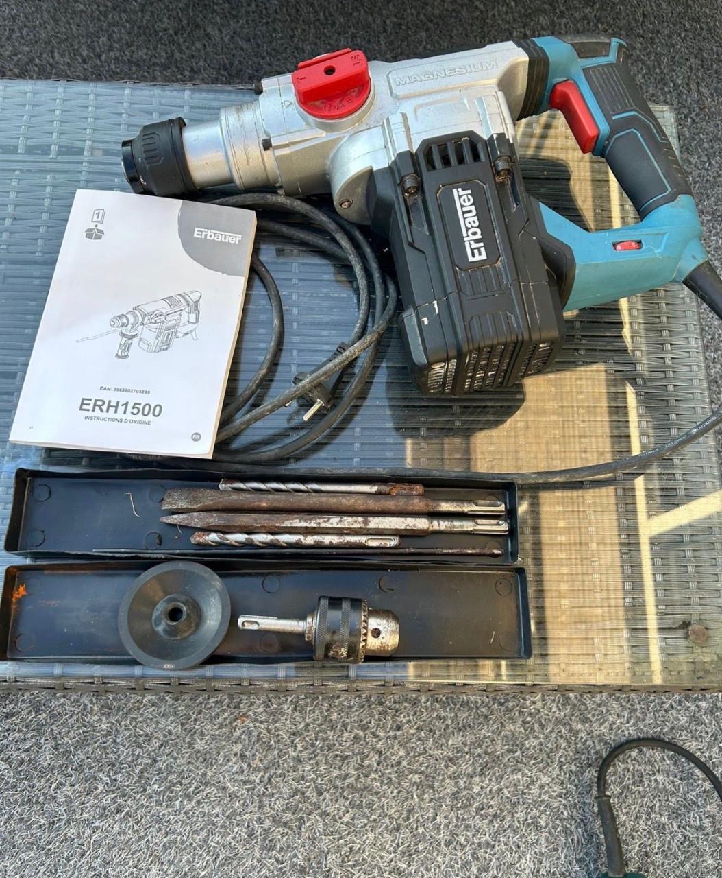 Erbauer Boorhamer ERH1500 - Gebruikt, compleet met toebehore