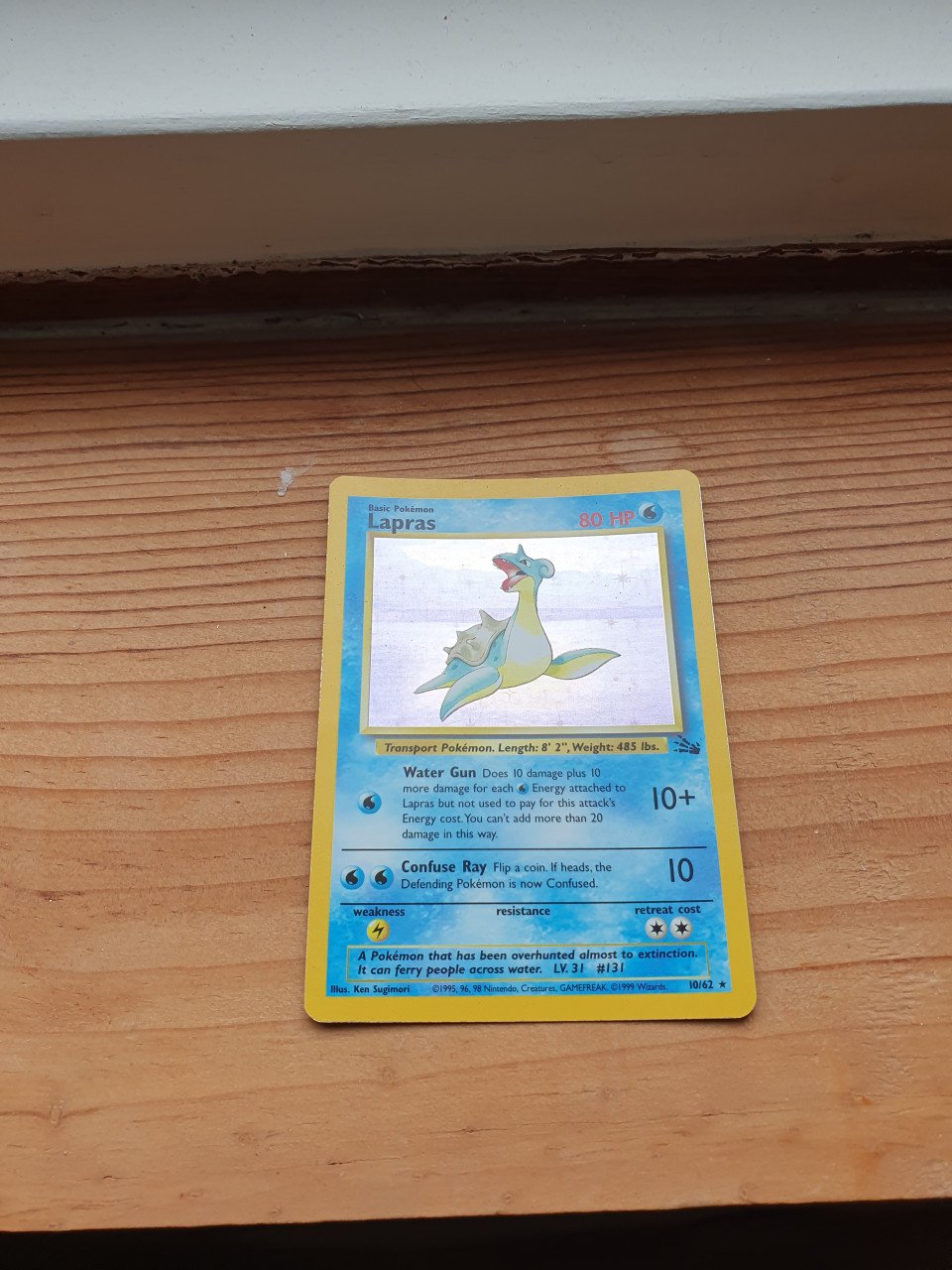 Pokemonkaart lapras fossil holo