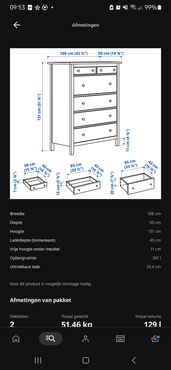 Ikea hemnes ladeskast
