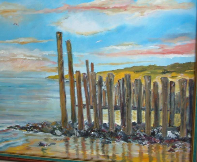 Strand  120 x 80 cm   zie schilderijen Jac Caljouw Arnemuiden