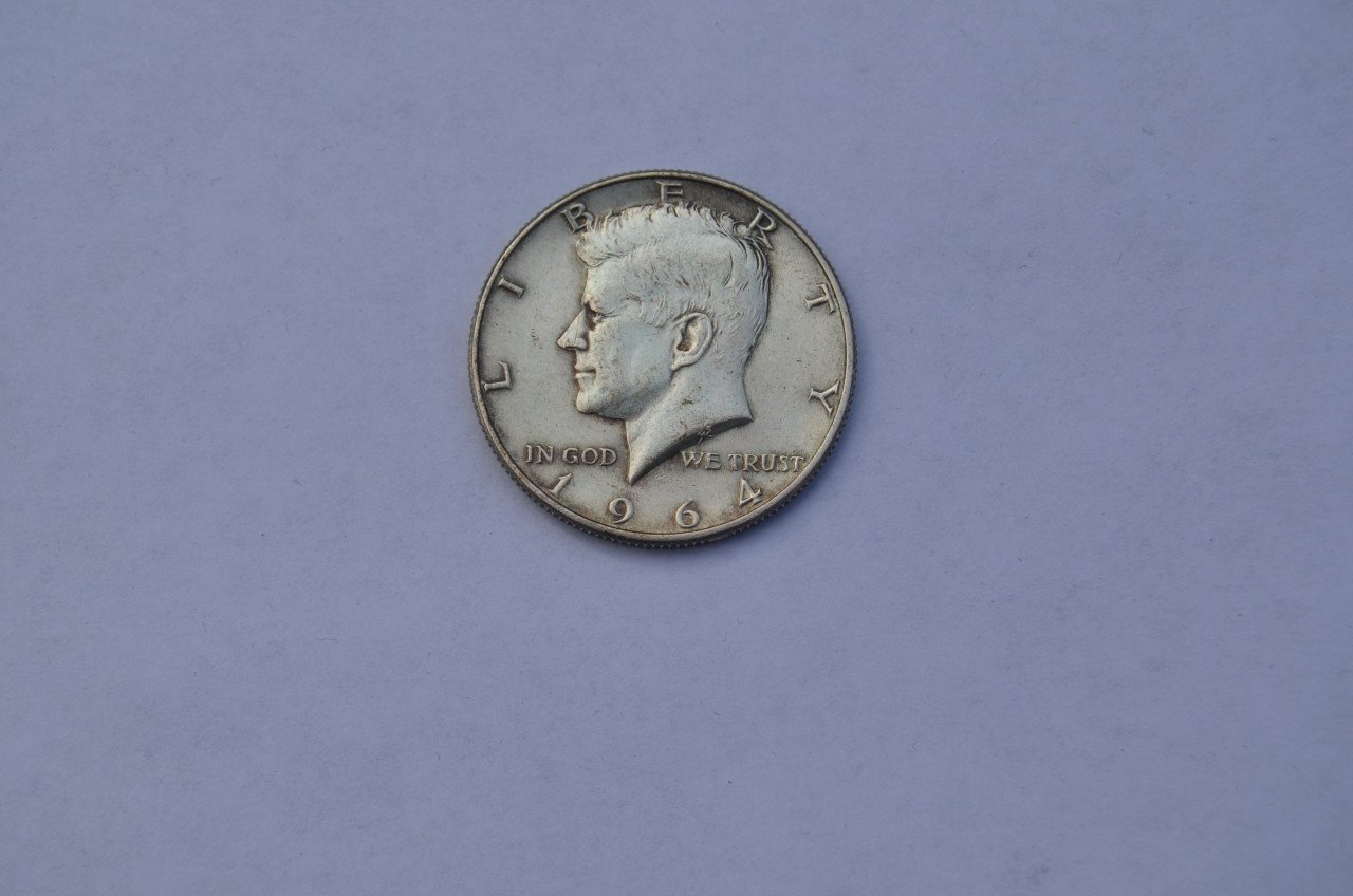 Halve J. F. Kennedy dollar 1964 zilvergehalte 90%