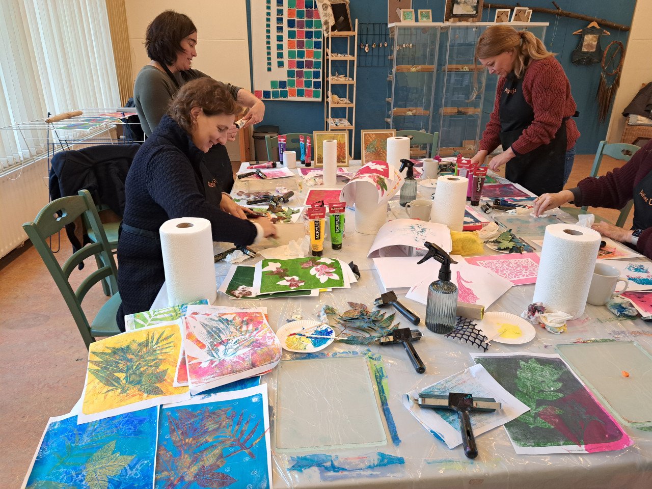 Workshop Botanisch printen op de gelplaat 17 oktober