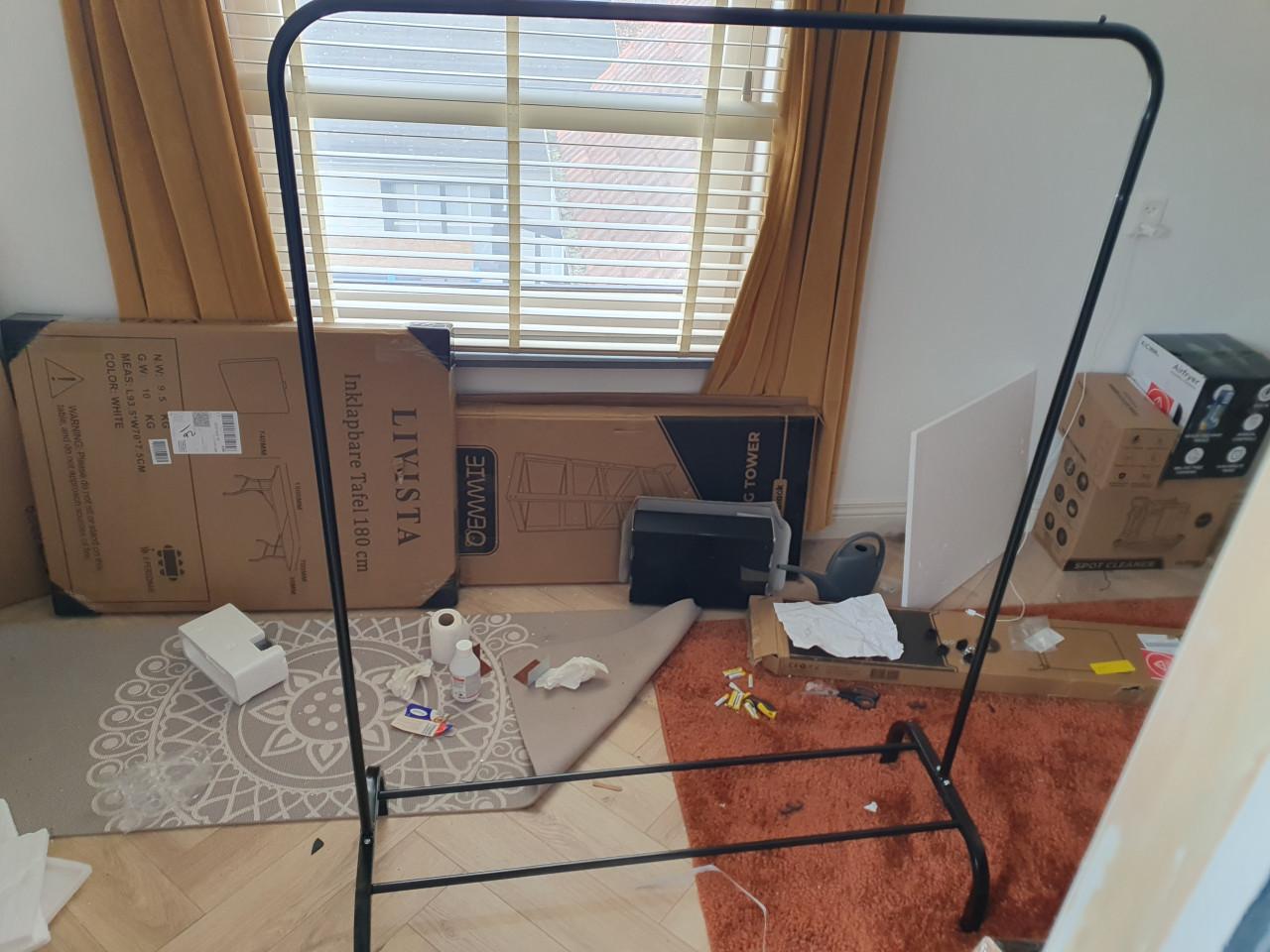 Vonia kledingrek zwart met schoenenrek | nieuw in doos