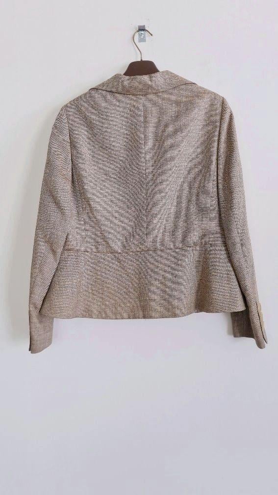 RENA LANGE: Nieuw licht camel tweed blazer maat 42 € 1.420,–