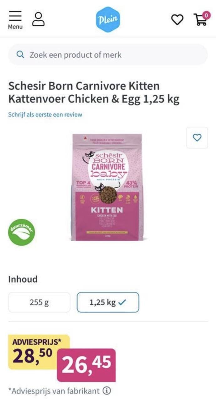 2kg Schesir Born Carnivore Kitten