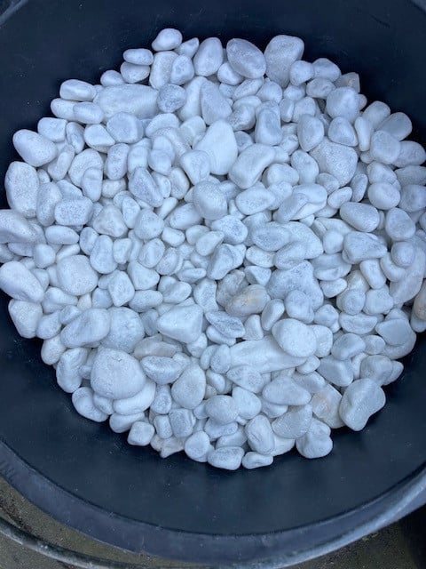 Witte kiezelstenen Carrara