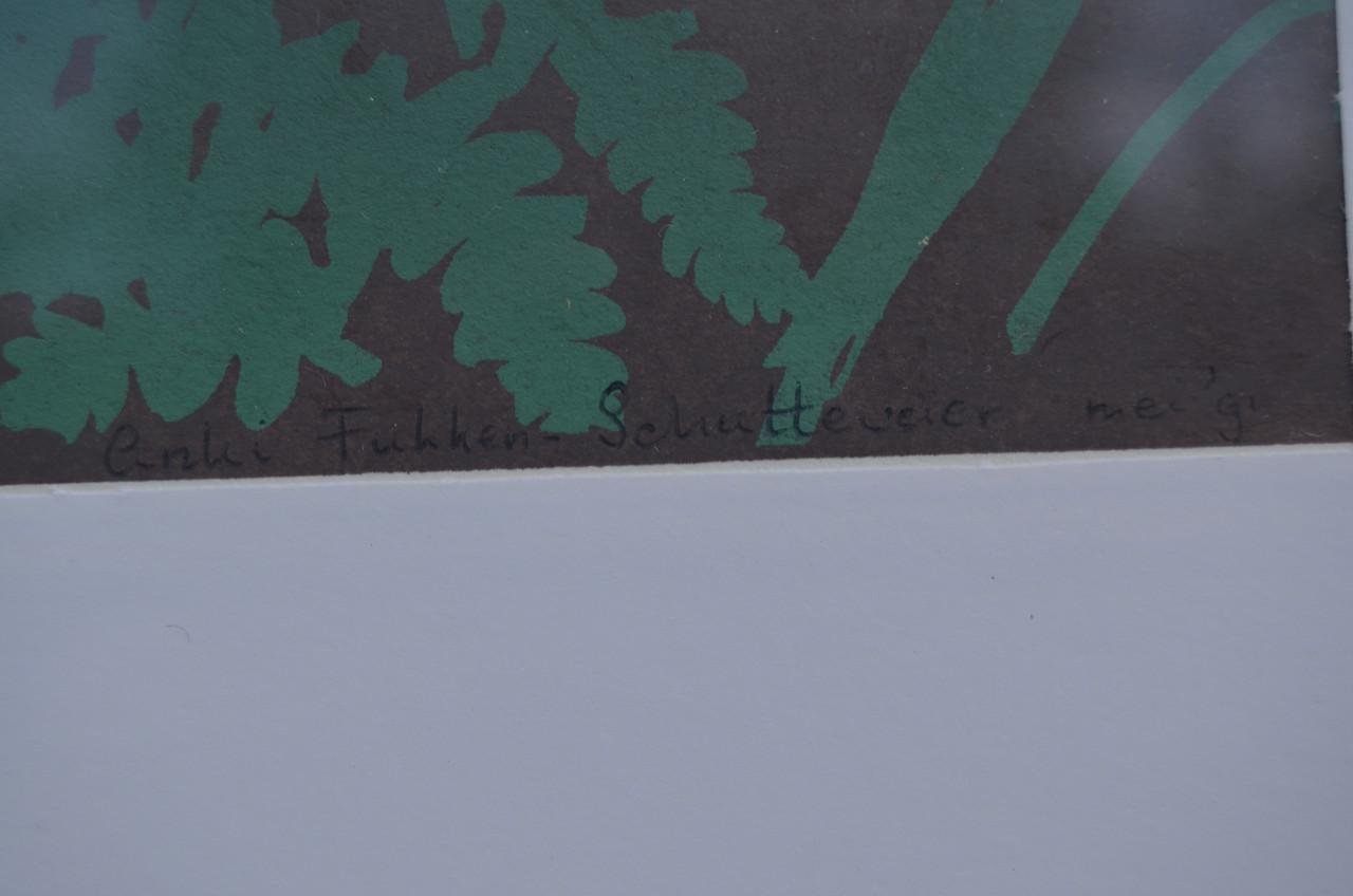 Zeefdruk en gedicht A. Fukken Schuttevaer mei 1991 ipst