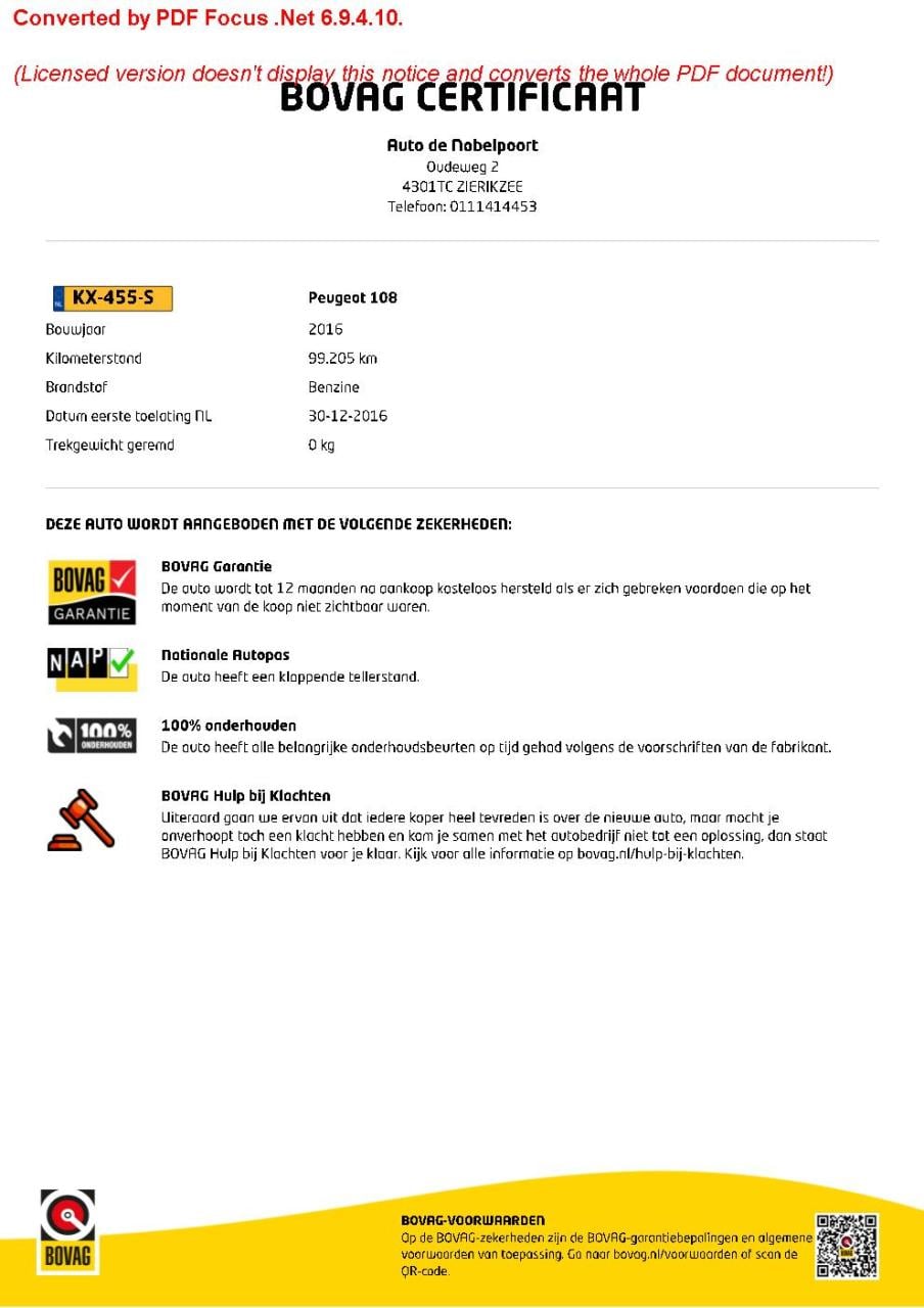 Peugeot 108 1.0 e-vti 68pk 5d top! active | bluetooth bellen en muziek stre