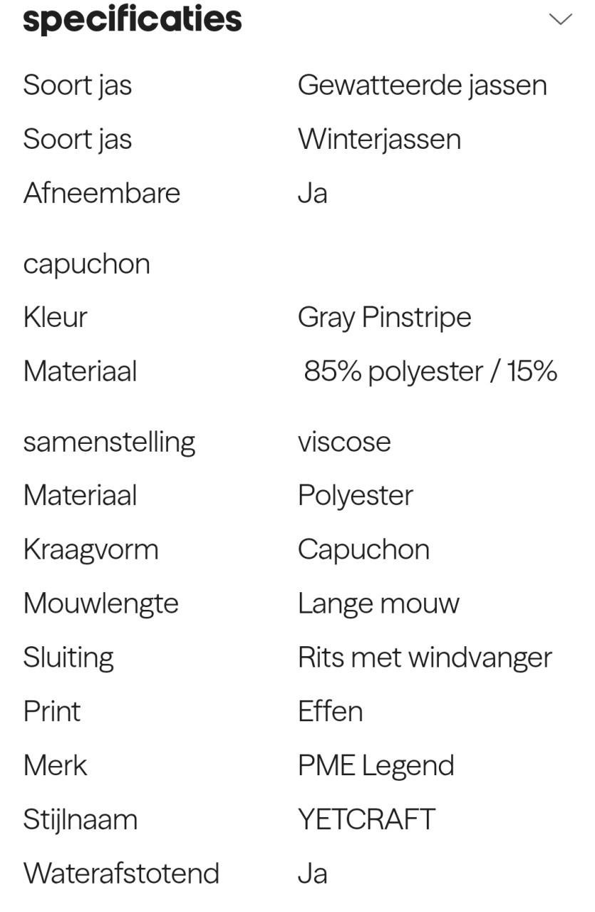 PME Legend jas XL (nieuw!)