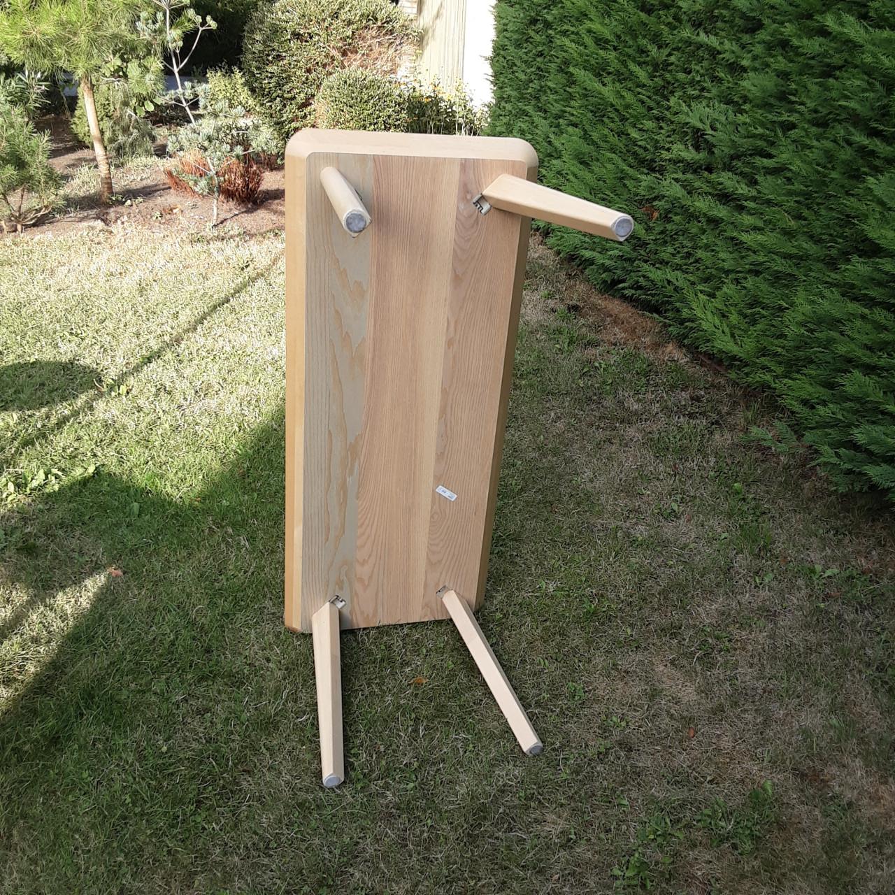 Massief houten tafel duo