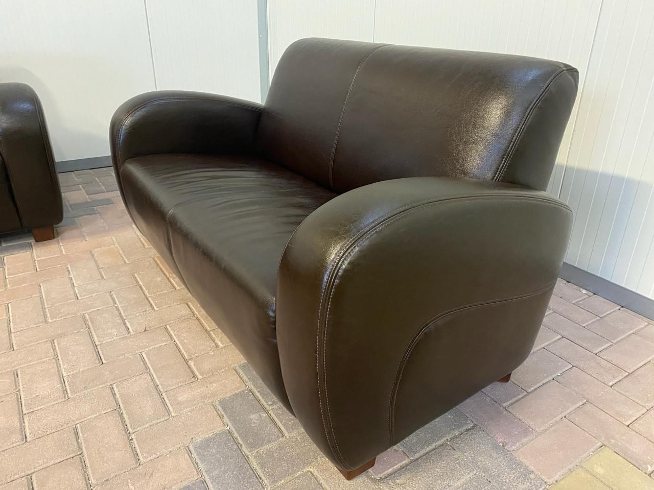 GRATIS LEVERING HEEL NL Bruin Echt Leer Bankstel 3+2,5 Zits