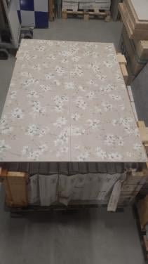 3035-283 Decor tegel met bloemen, roze, 40x120 cm, prijs per m²