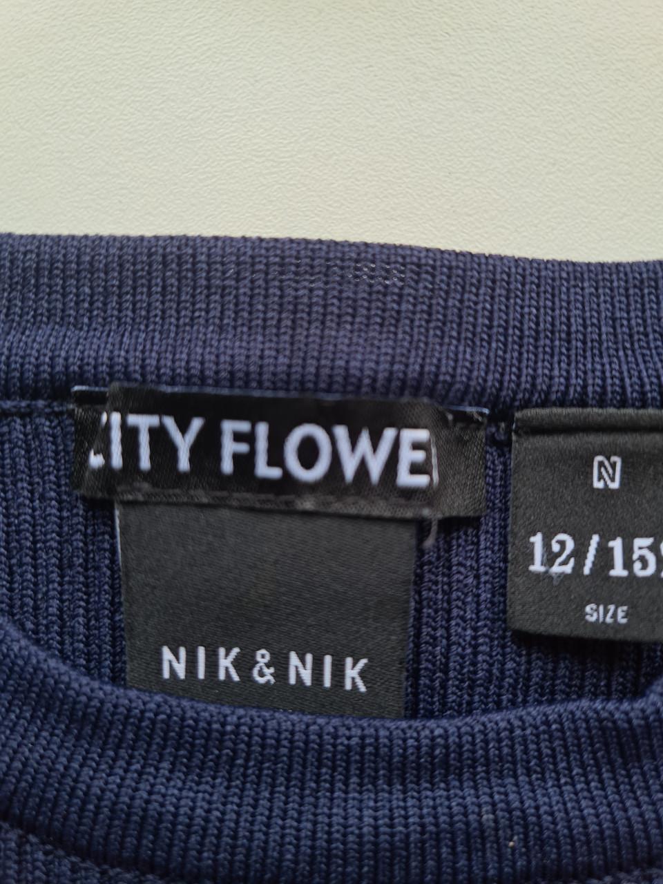 Donkerblauw stretch jurkje van Nik & Nik Maat 152