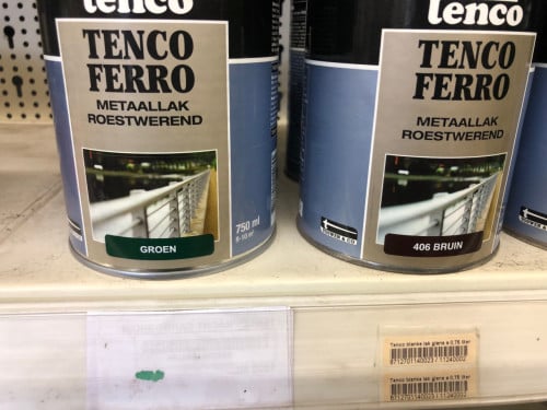 Tenco ferro verf 3 blik 10 euro