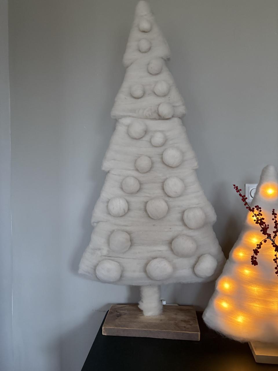 ECO kerstboom schapenwol hout