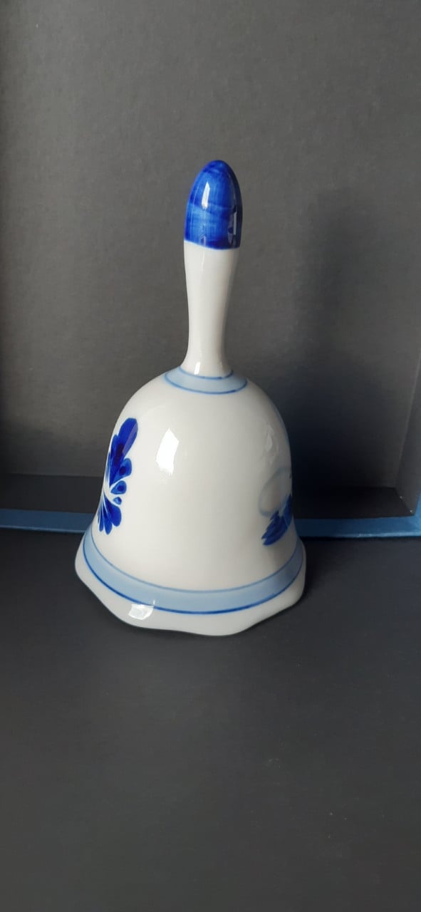 Tafelbel Delfts blauw met Hollands decor