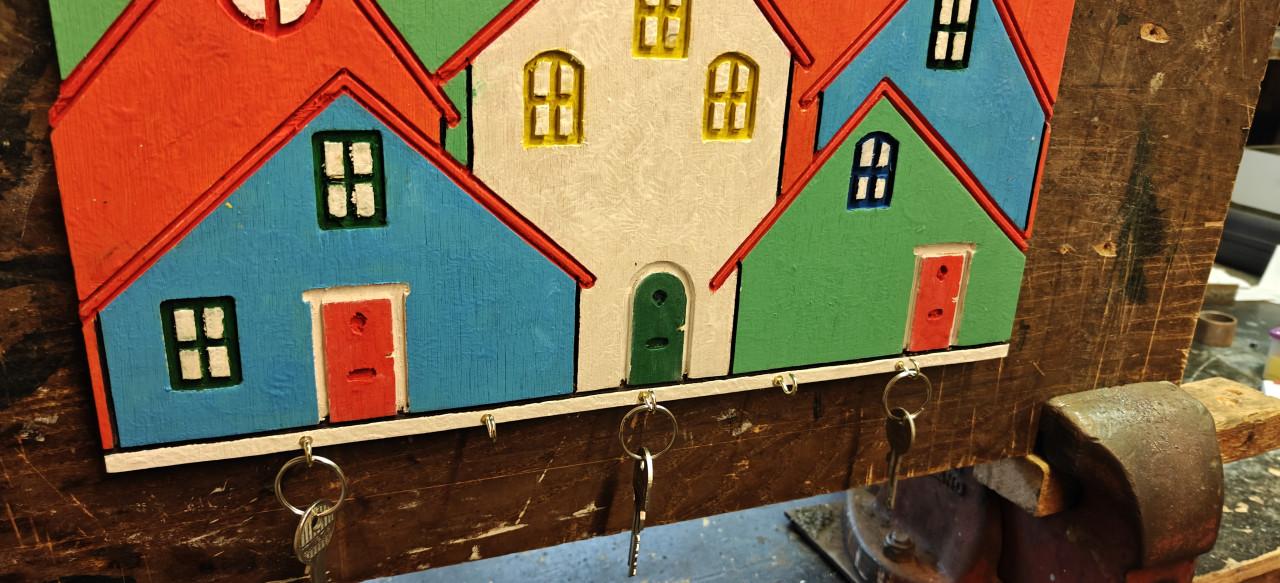 Te Koop kleurrijk Wandmontage huissleutel houder.