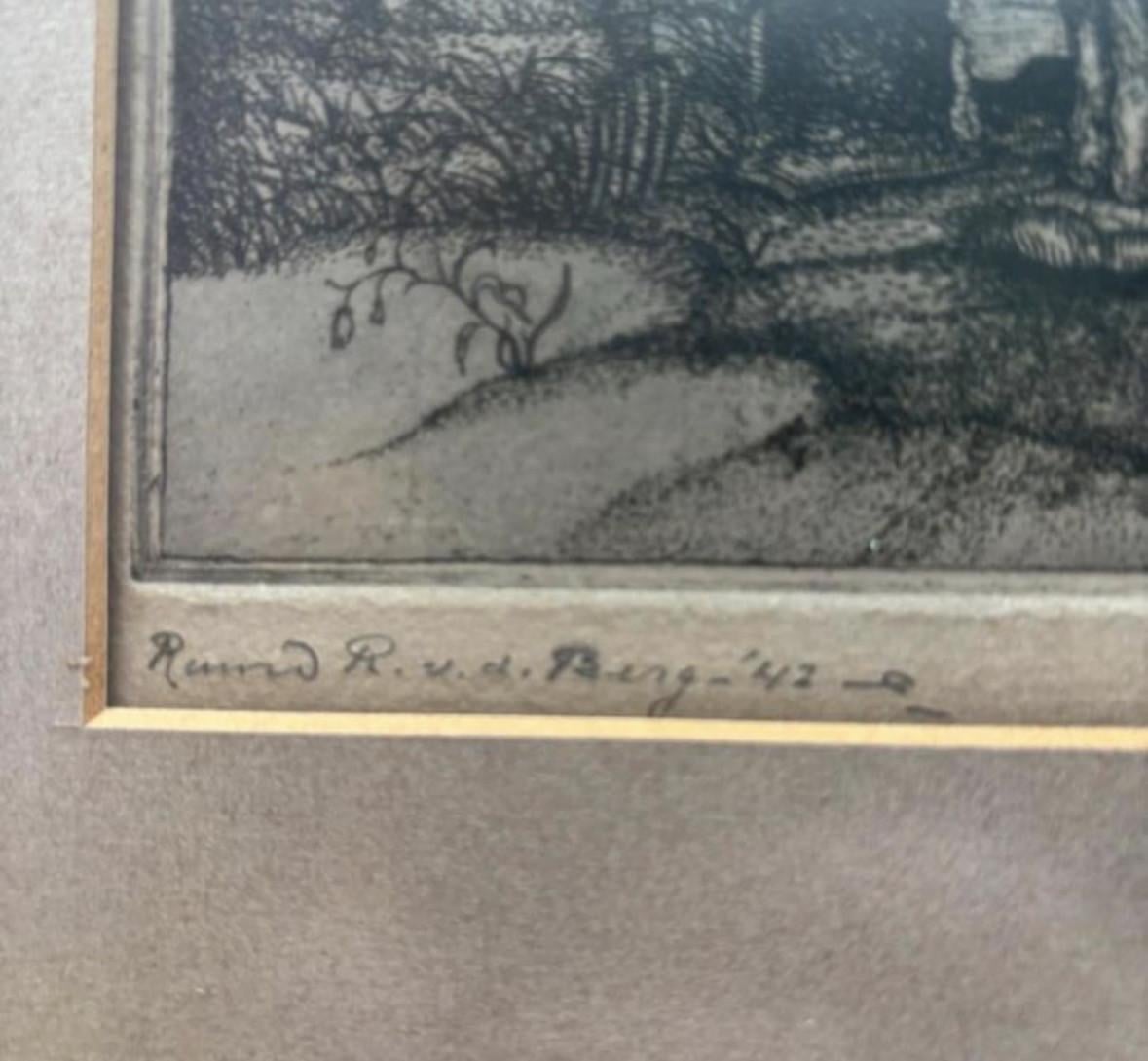 Ruurd van den Berg - Originele ets "Oud Brabant" (1942)