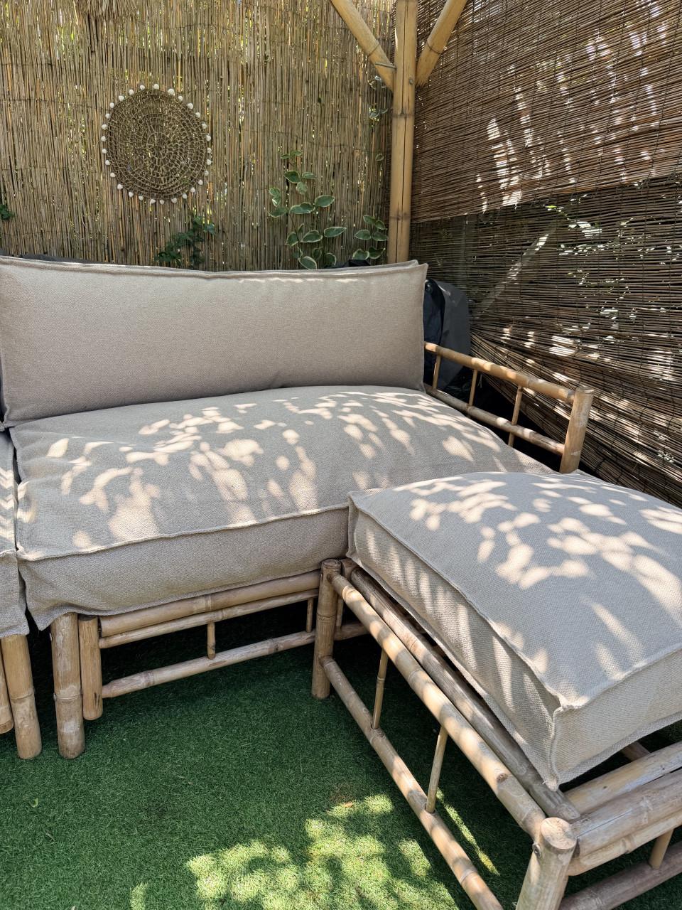 Loungekussens / palletkussens waterafstotend grijs/beige