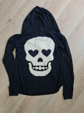 Halloween vest met doodskop maat m