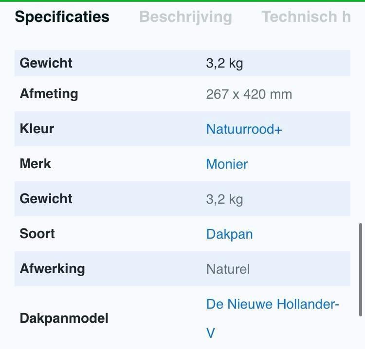 200 nieuwe dakpannen Hollander V