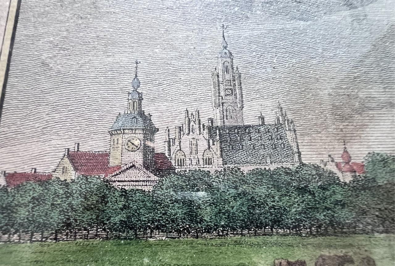 Antieke kopergravure Stad Middelburg (18e eeuw)