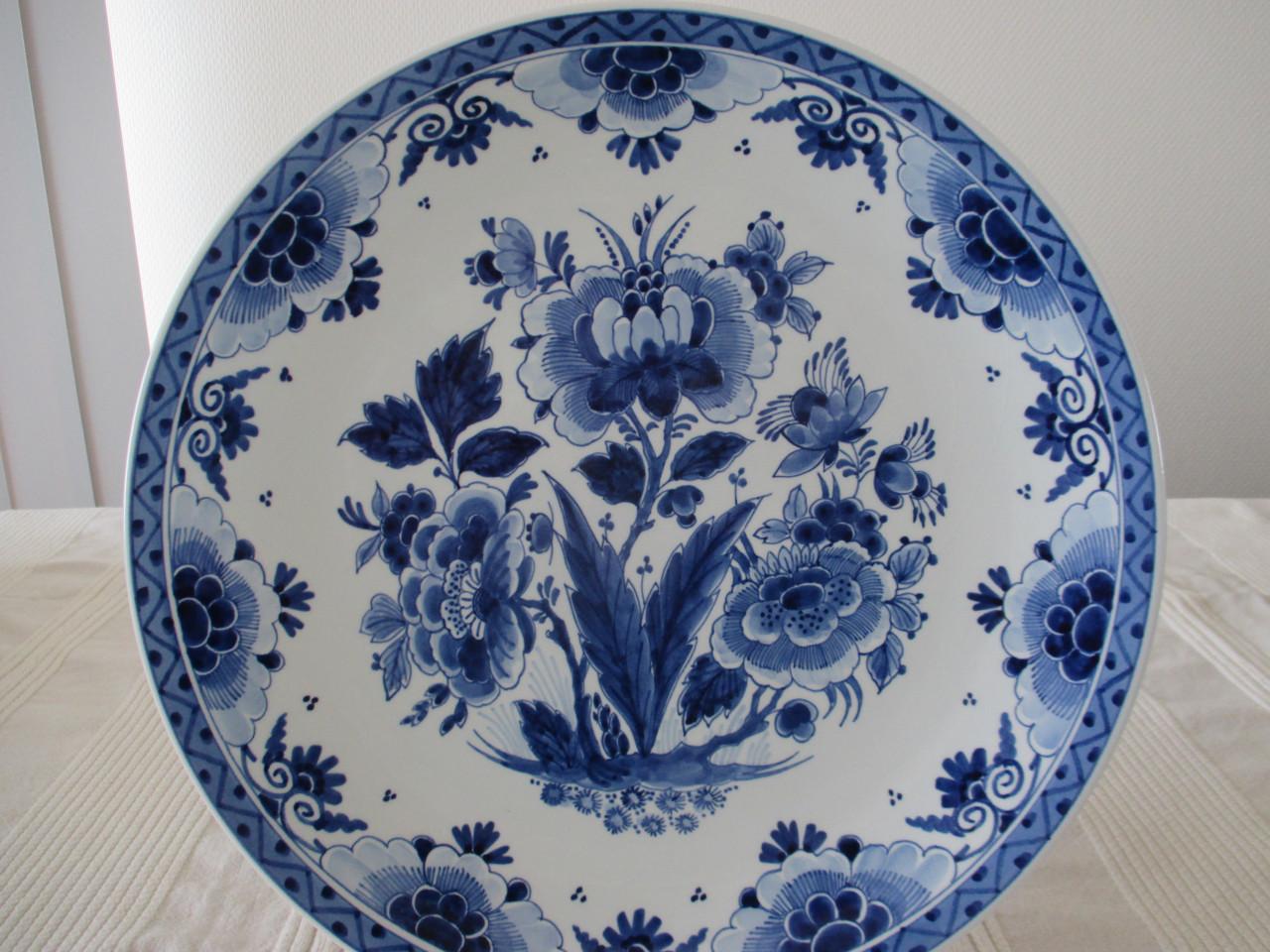 Zeer Mooi Groot Delftsblauw Bord  (  De Porceleyne Fles )