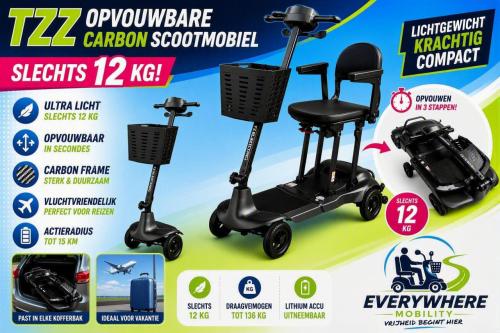 TTZ Electric SKY Carbon Opvouwbare Scootmobiel