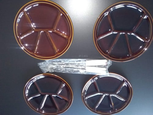 4 gourmetborden, fondueborden