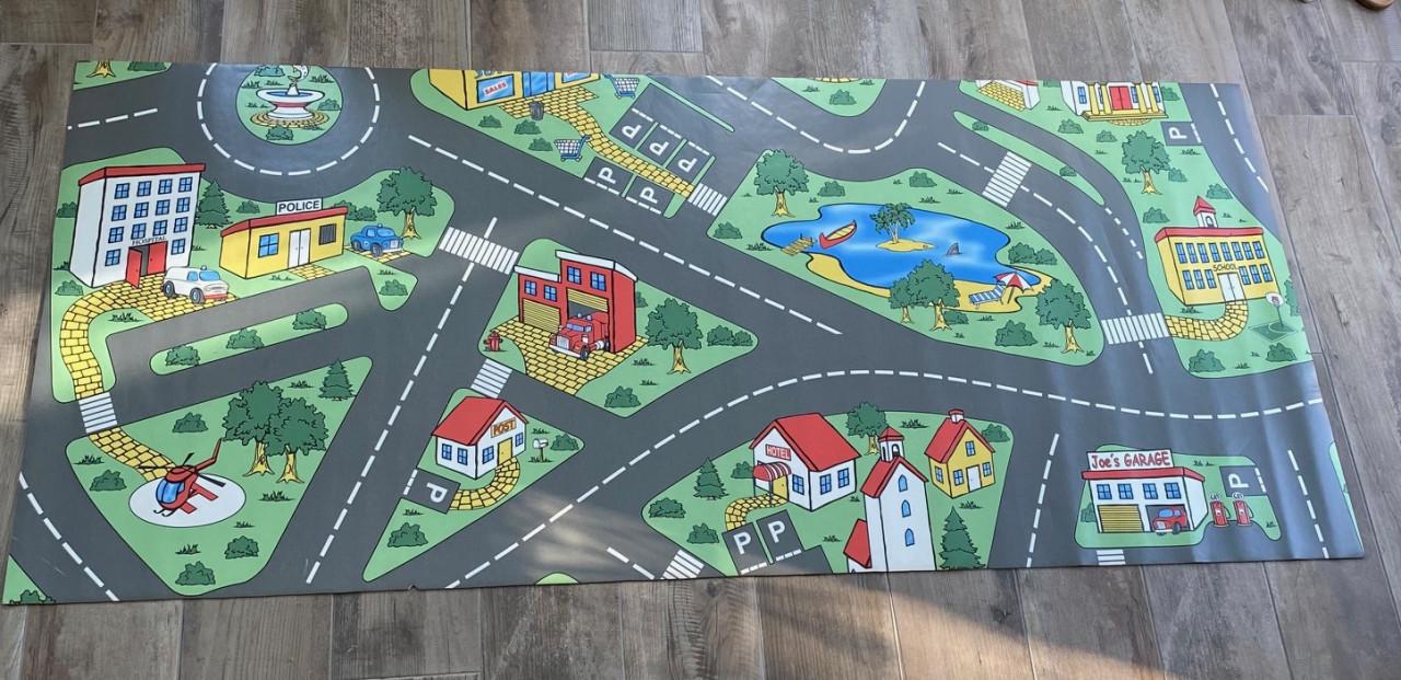 Verkeersspeelkleed 90 x 200 cm Lekker dik vinyl, anti allergisch