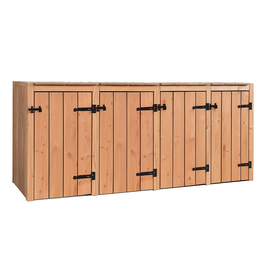 Houten container ombouw op maat gemaakt.