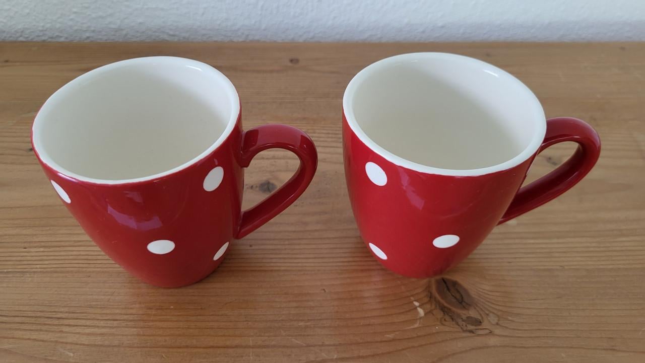 Set van 2 polkadot koffie mokjes