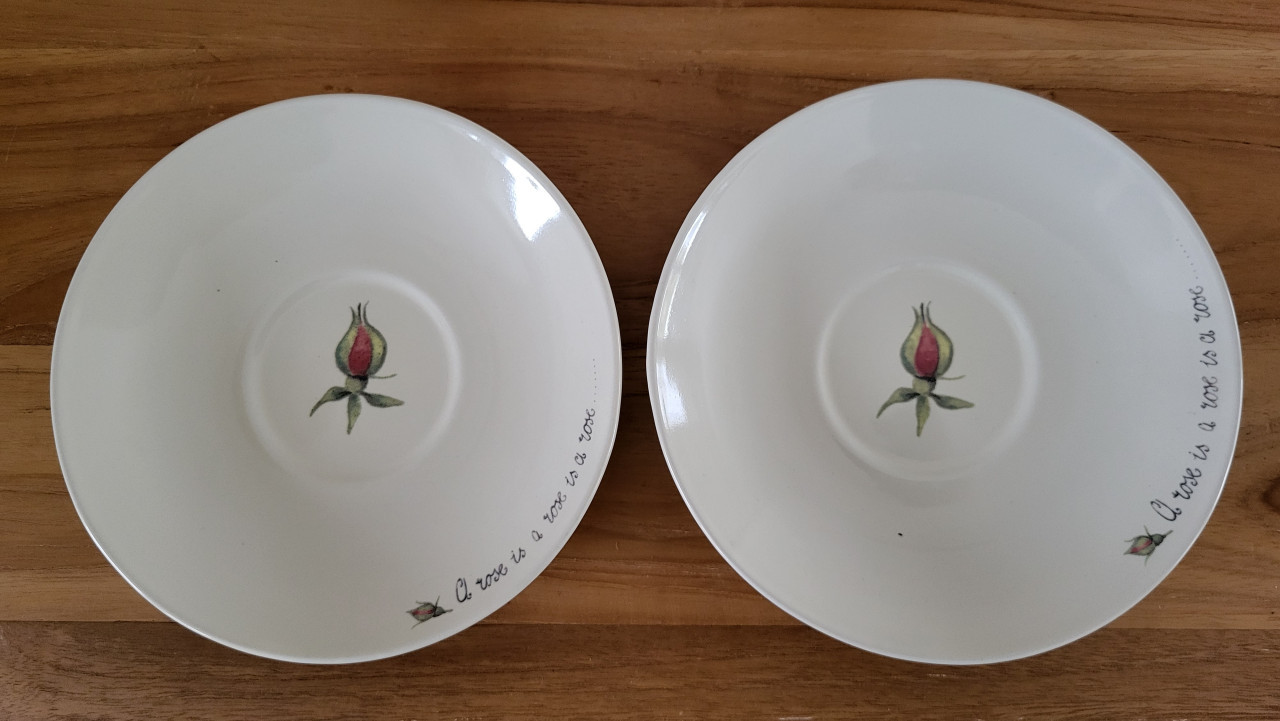 Set van 2 kop en schotels Jet servies A Rose is a Rose