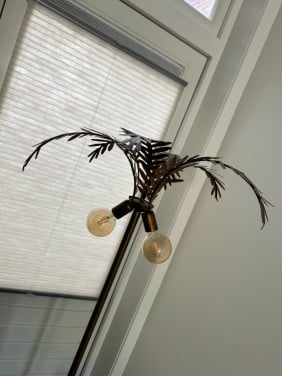 Vloerlamp messing palmbladeren incl lichtbronnen