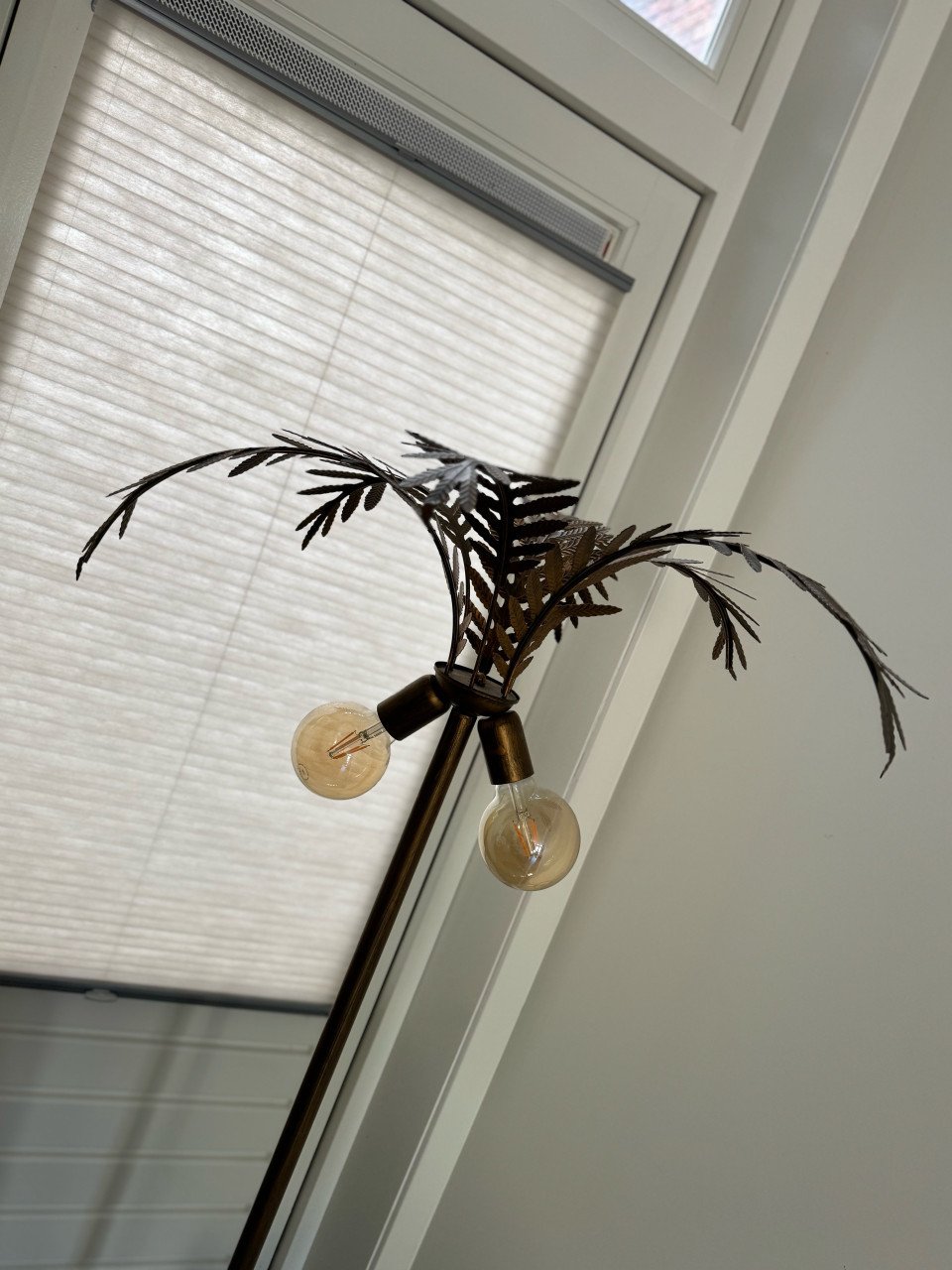Vloerlamp messing palmbladeren incl lichtbronnen