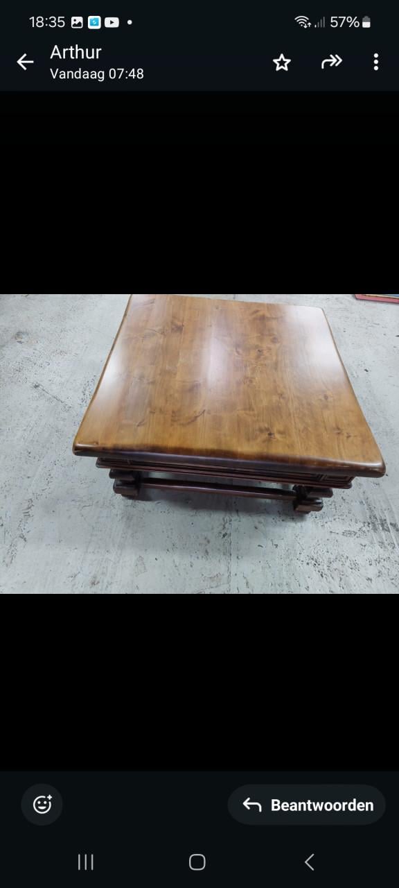 Prachtige eiken salontafel met lade