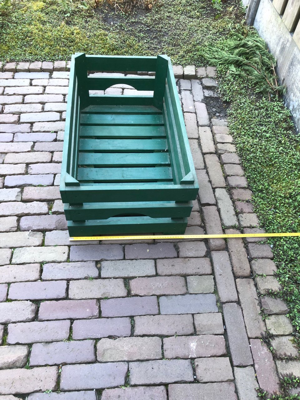 Groene houten krat