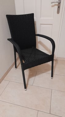 Wicker stoel  zwart  (Nieuw)