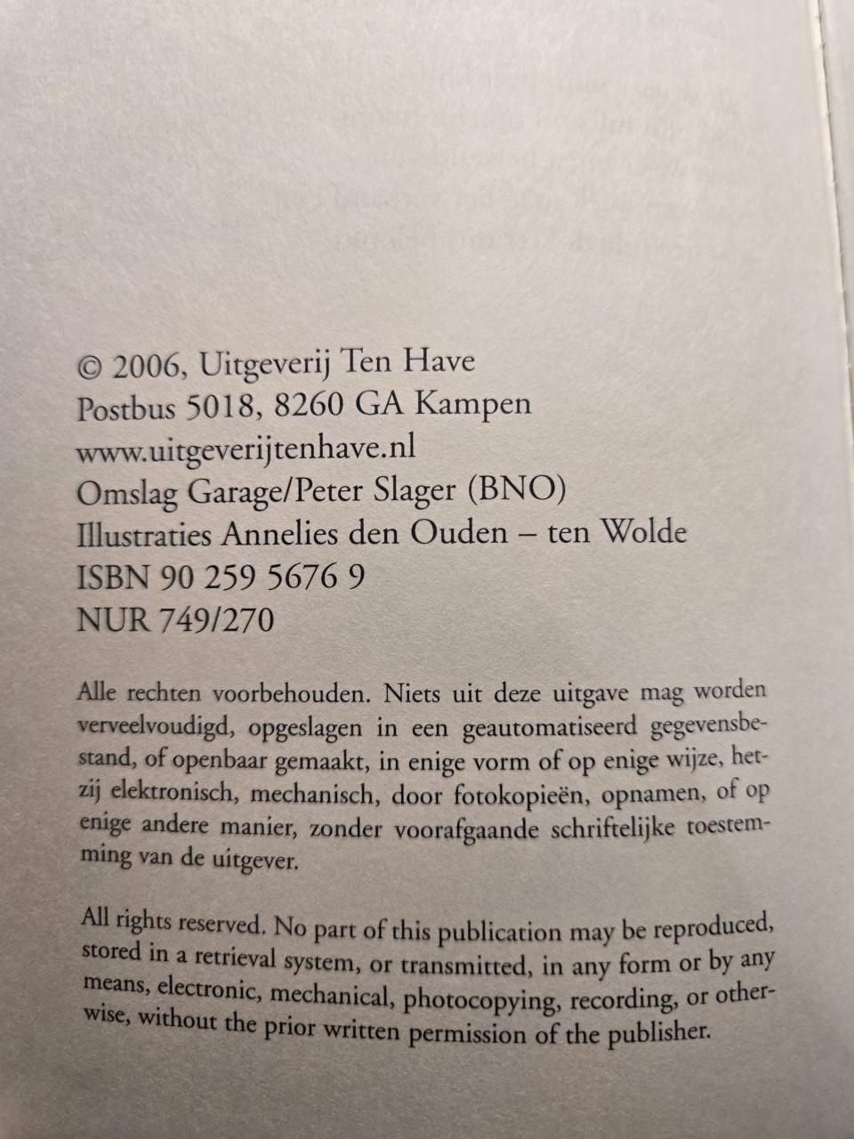 Boek: Nu jij ziek bent  geschreven door Ina Sipkes de Smit.  2006 Blz. 77