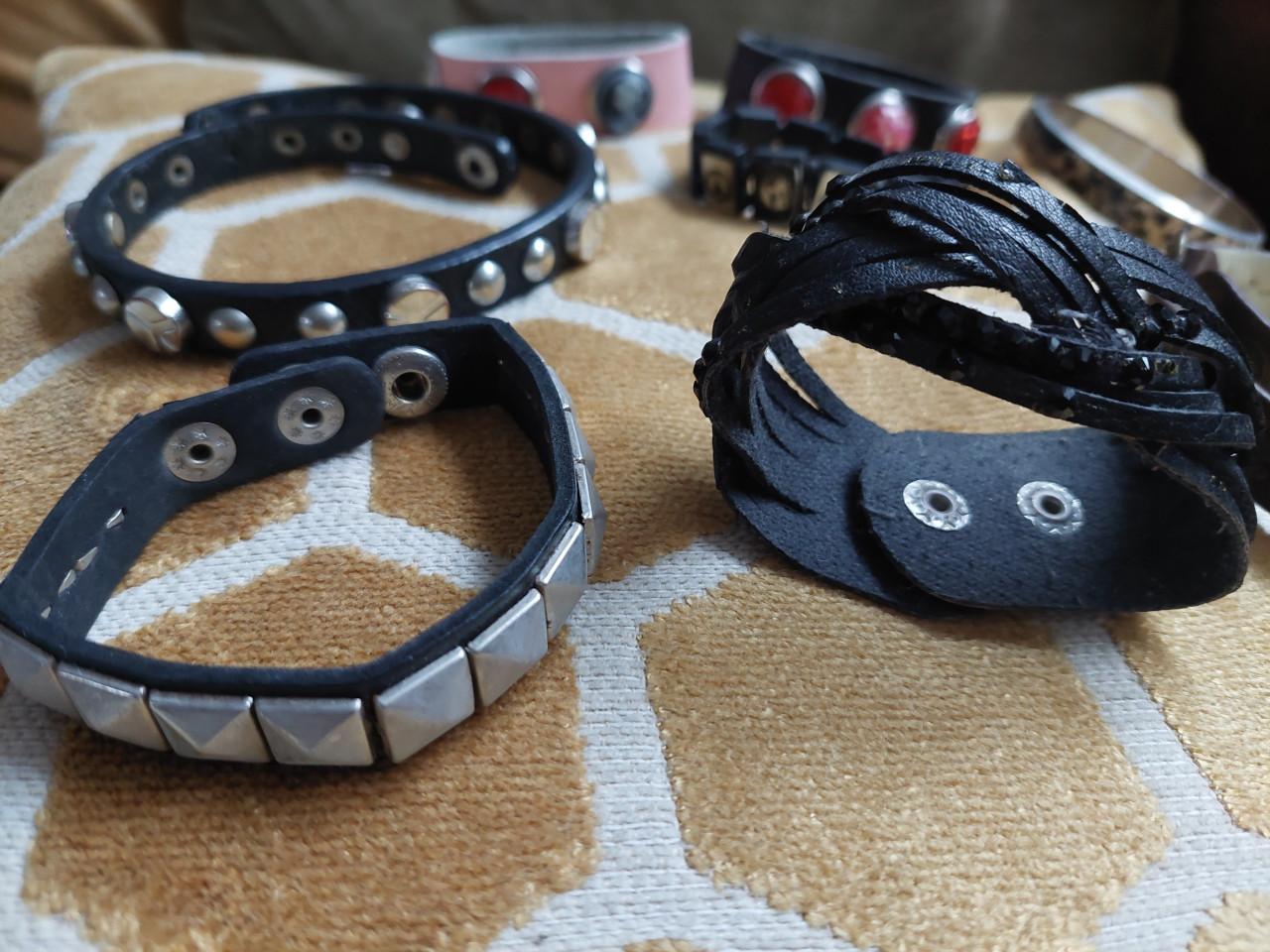 8 stoere armbanden zwart , panter