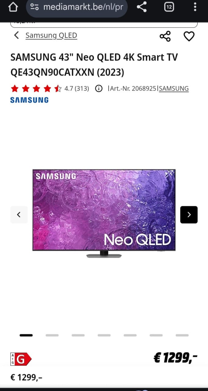SAMSUNG 43" Neo QLED 4K Smart TV QE43QN90CATXXN (2023)