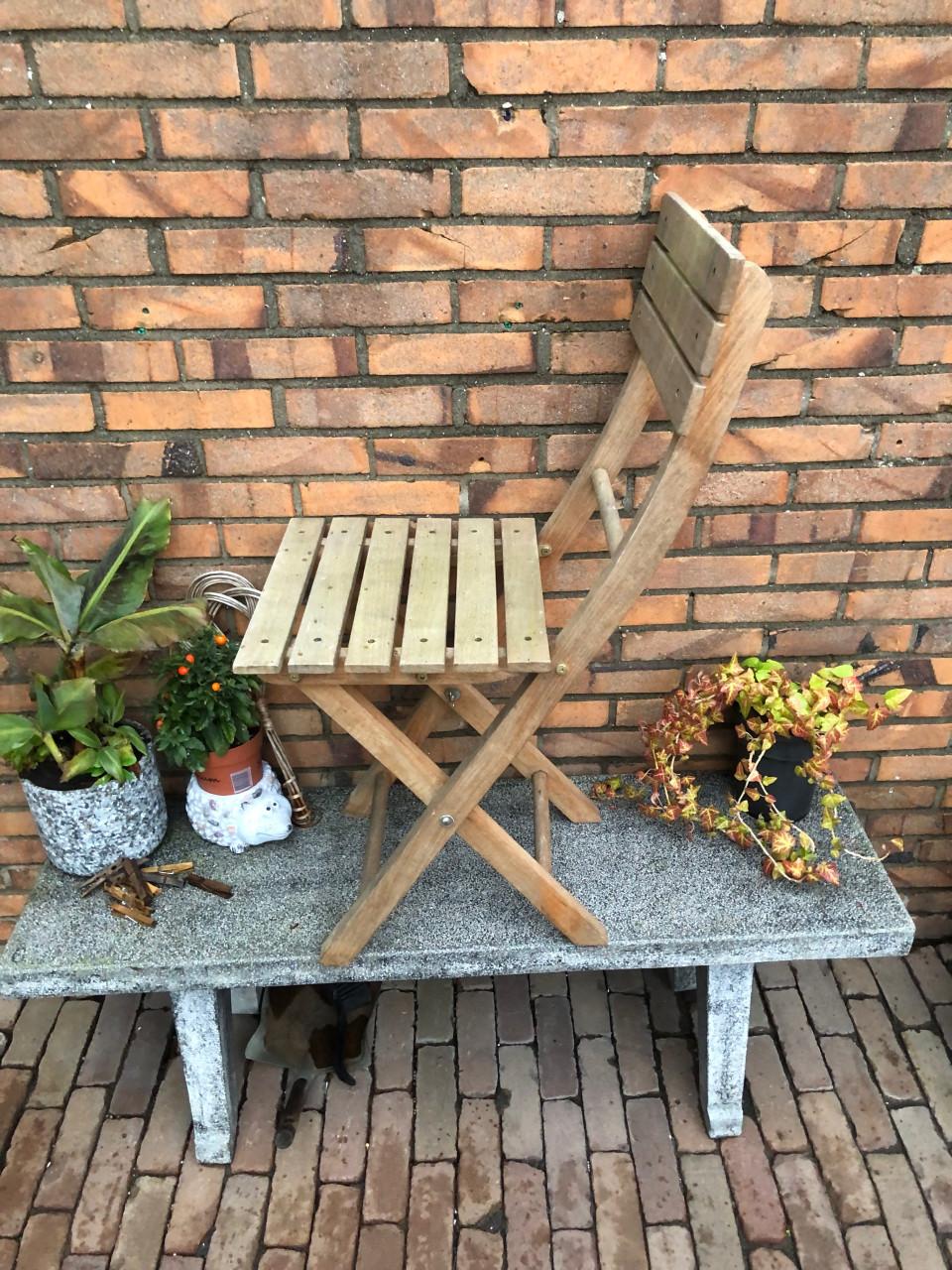 Vintage houten bistro stoeltje - Inklapbaar!