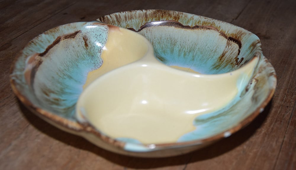 Keramisch art deco schaaltje - Vintage drip glaze
