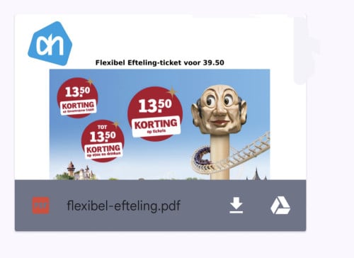 Flexibel ticket / kaartje Efteling