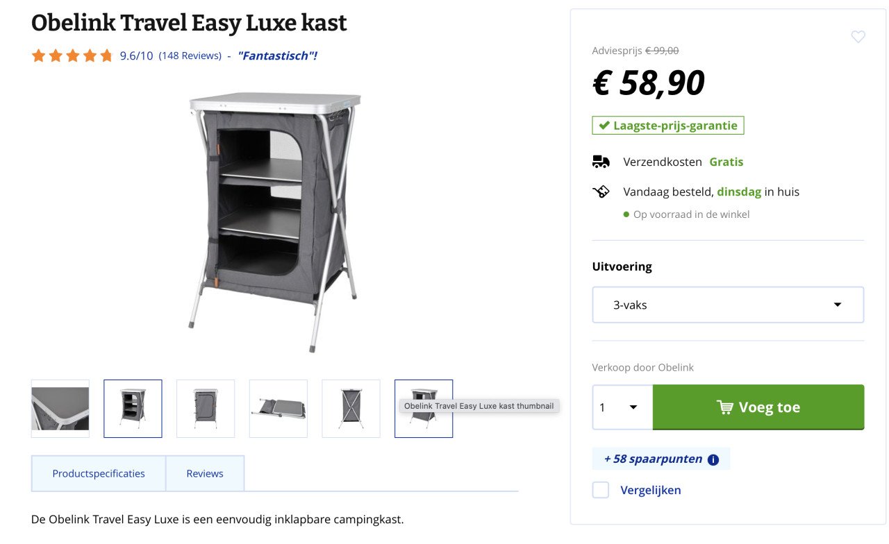 2 maal opvouwbare camping kast