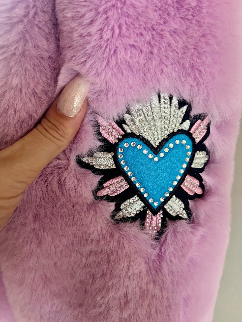 Jas shoeby fluffy mee parels