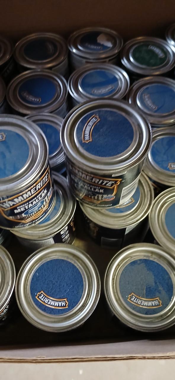 Hammerite metaallak 250ml in blauw rood groen zwart en wit